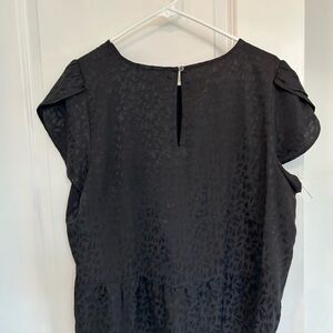 LOFT Black Textured Blouse